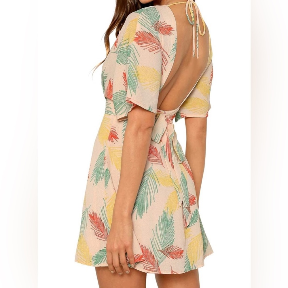 Floerns Women's Tropical Floral Short Dress